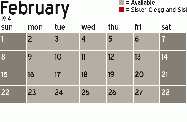 Missionary Dinner Calendar