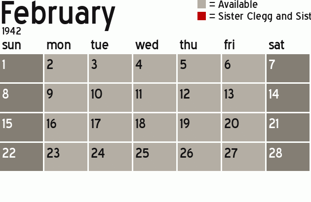 Missionary Dinner Calendar