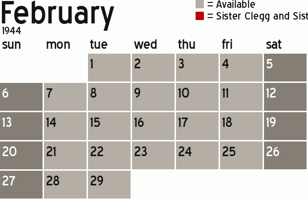 Missionary Dinner Calendar