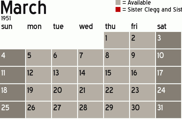 Missionary Dinner Calendar