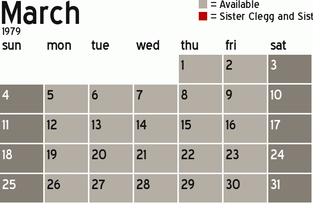 Missionary Dinner Calendar