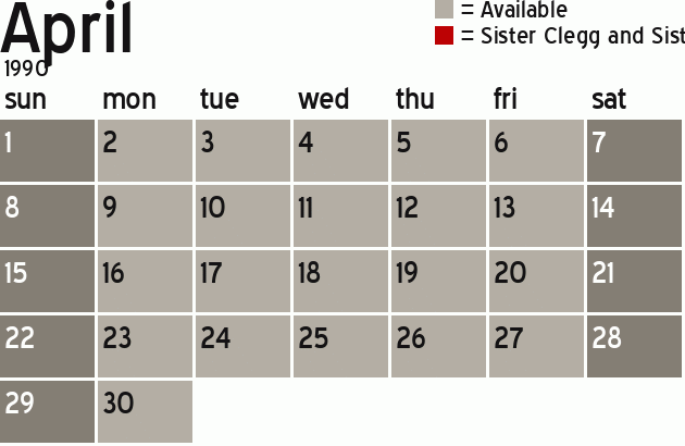 Missionary Dinner Calendar