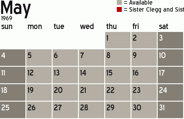 Missionary Dinner Calendar