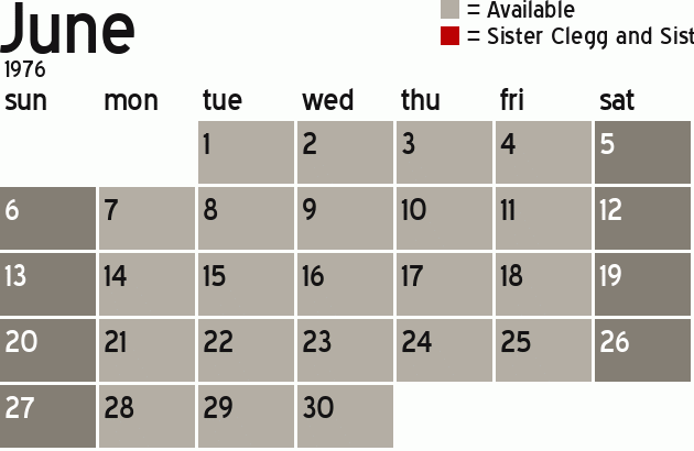 Missionary Dinner Calendar