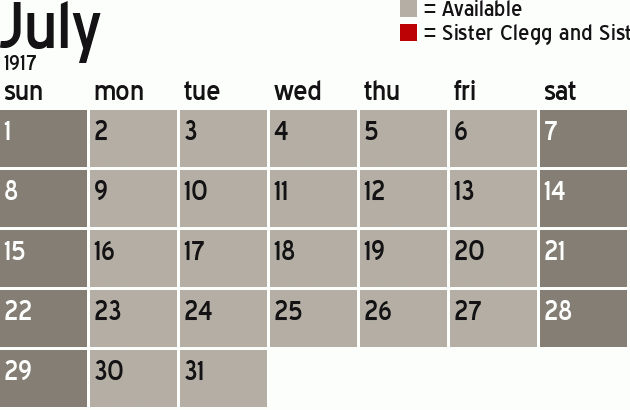 Missionary Dinner Calendar