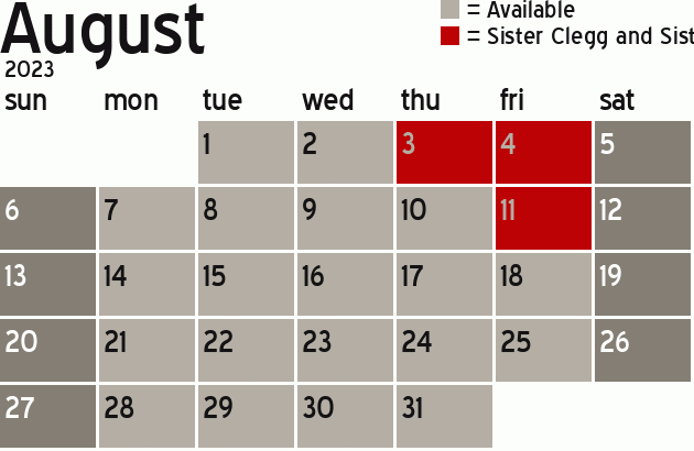 Missionary Dinner Calendar