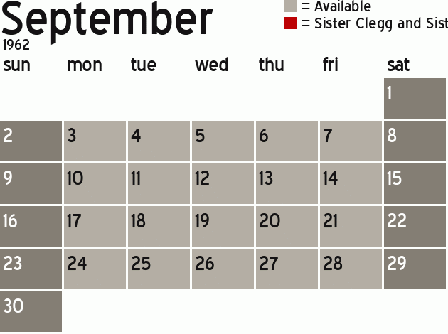 Missionary Dinner Calendar