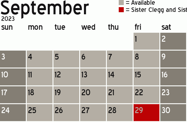 Missionary Dinner Calendar