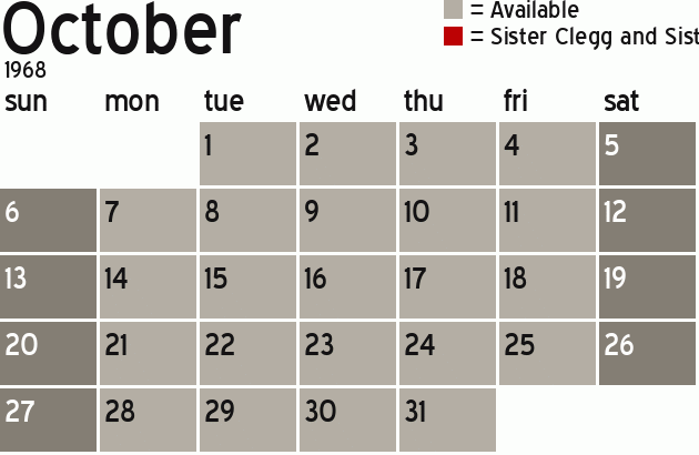 Missionary Dinner Calendar