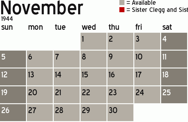 Missionary Dinner Calendar