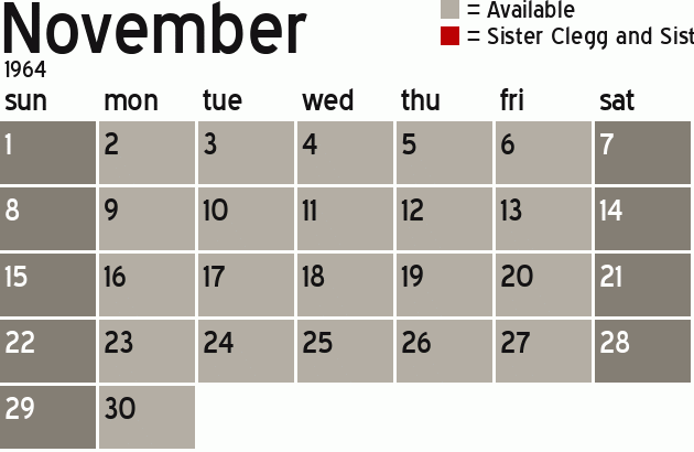 Missionary Dinner Calendar