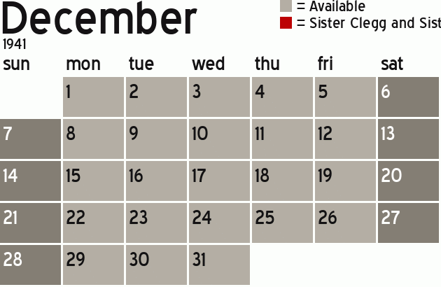 Missionary Dinner Calendar
