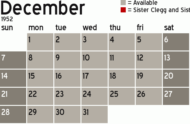 Missionary Dinner Calendar