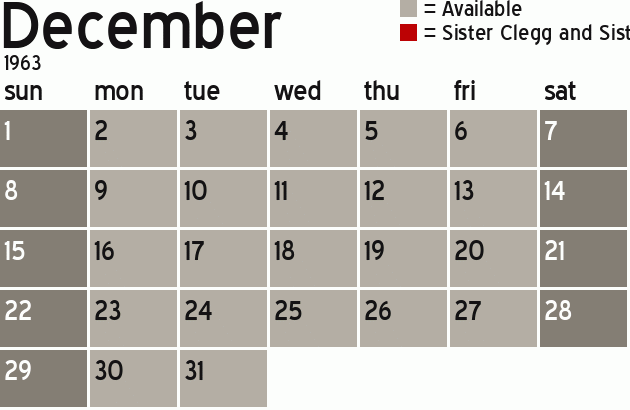 Missionary Dinner Calendar