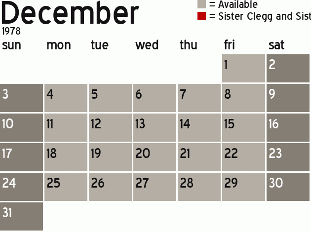 Missionary Dinner Calendar
